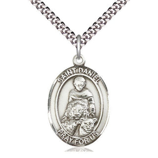 Pewter Saint Daniel Medal Catholic Jewelry Engraved Catholic Saint Jewelry