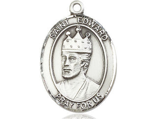 Pewter Saint Edward the Confessor Medal Engraved Catholic Saint Jewelry