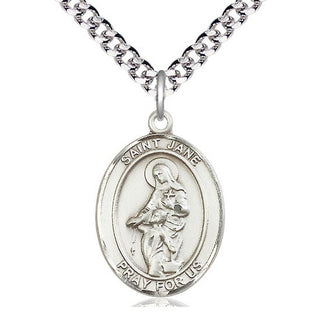 Pewter Saint Jane of Valois Medal Catholic Jewelry Engraved Catholic Saint Jewelry