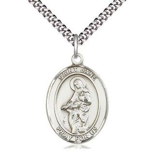Pewter Saint Jane of Valois Medal Catholic Jewelry Engraved Catholic Saint Jewelry