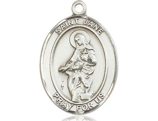 Sterling Silver Saint Jane of Valois Medal Catholic Jewelry Engraved Catholic Saint Jewelry