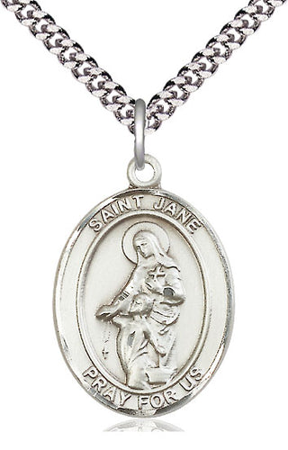 Sterling Silver Saint Jane of Valois Medal Catholic Jewelry Engraved Catholic Saint Jewelry