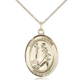 14kt Gold Filled Saint Dominic de Guzman Medal Catholic Jewelry Engraved Catholic Saint Jewelry