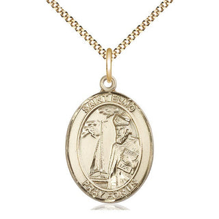 14kt Gold Filled Saint Elmo Medal Catholic Jewelry Engraved Catholic Saint Jewelry