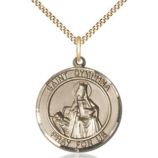 14kt Gold Filled Saint Dymphna Medal Catholic Jewelry Engraved Catholic Saint Jewelry