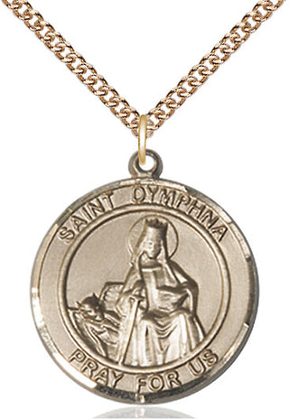 14kt Gold Filled Saint Dymphna Medal Catholic Jewelry Engraved Catholic Saint Jewelry