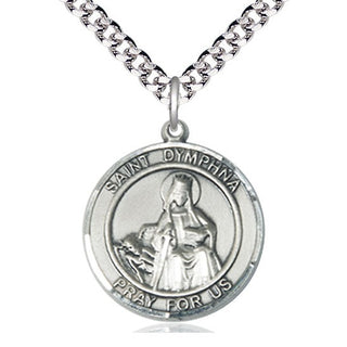 Pewter Saint Dymphna Medal Catholic Jewelry Engraved Catholic Saint Jewelry