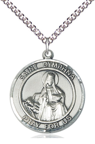 Sterling Silver Saint Dymphna Medal Catholic Jewelry Engraved Catholic Saint Jewelry
