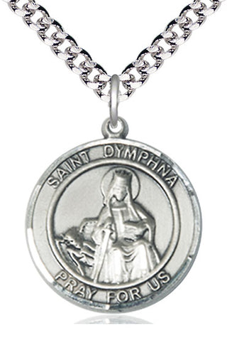 Sterling Silver Saint Dymphna Medal Catholic Jewelry Engraved Catholic Saint Jewelry