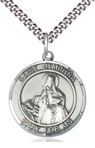 Sterling Silver Saint Dymphna Medal Catholic Jewelry Engraved Catholic Saint Jewelry