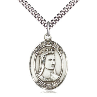 Pewter Saint Elizabeth of Hungary Medal Catholic Jewelry Engraved Catholic Saint Jewelry