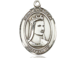 Sterling Silver Saint Elizabeth of Hungary Medal Catholic Jewelry Engraved Catholic Saint Jewelry