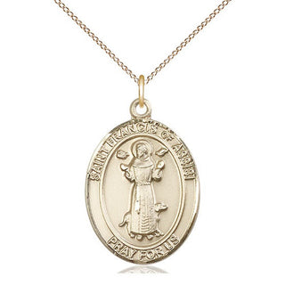 14kt Gold Filled Saint Francis of Assisi Medal Catholic Jewelry Engraved Catholic Saint Jewelry