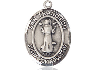 Pewter San Francis Medal Engraved Catholic Saint Jewelry