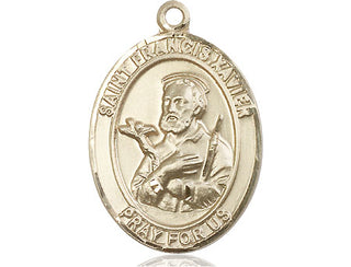 14kt Gold Filled Saint Francis Xavier Medal Engraved Catholic Saint Jewelry