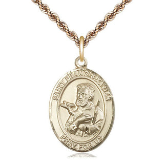 14kt Gold Saint Francis Xavier Medal Engraved Catholic Saint Jewelry