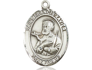 Pewter Saint Francis Xavier Medal Engraved Catholic Saint Jewelry