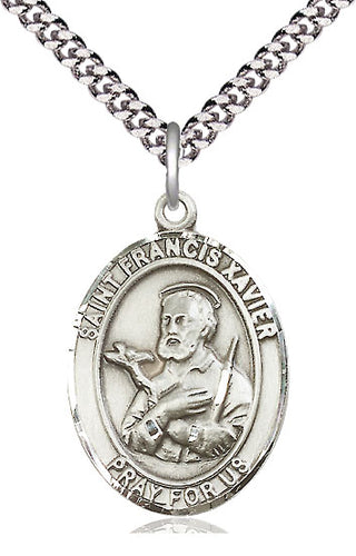 Sterling Silver Saint Francis Xavier Medal Catholic Jewelry Engraved Catholic Saint Jewelry