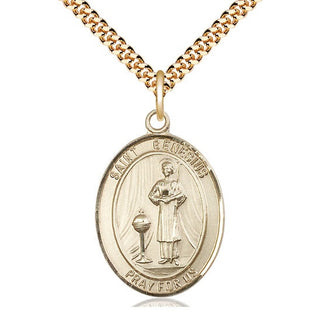 14kt Gold Filled Saint Genesius of Rome Medal Catholic Jewelry Engraved Catholic Saint Jewelry
