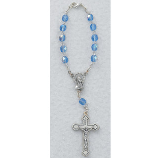 Blue Zircon Auto Rosary