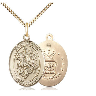 14kt Gold Filled Saint George Air Force Medal Catholic Jewelry