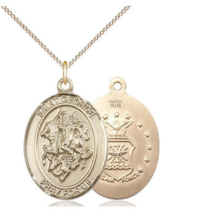 14kt Gold Filled Saint George Air Force Medal Catholic Jewelry