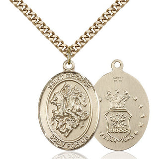 14kt Gold Filled Saint George Air Force Medal Catholic Jewelry