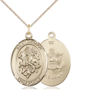 14kt Gold Filled Saint George Army Medal Catholic Jewelry