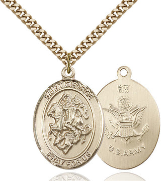 14kt Gold Filled Saint George Army Medal Catholic Jewelry