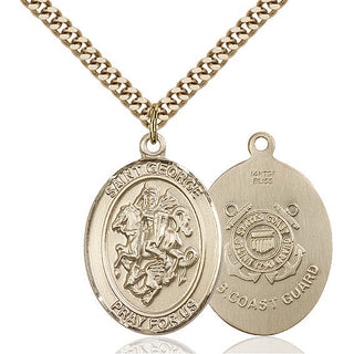 14kt Gold Filled Saint George Coast Guard Medal Catholic Jewelry