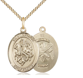 14kt Gold Filled Saint George National Guard Medal Catholic Jewelry