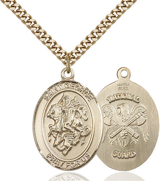 14kt Gold Filled Saint George National Guard Medal Catholic Jewelry