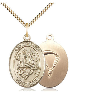 14kt Gold Filled Saint George Paratrooper Medal Catholic Jewelry