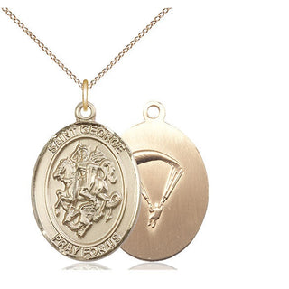 14kt Gold Filled Saint George Paratrooper Medal Catholic Jewelry