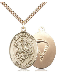 14kt Gold Filled Saint George Paratrooper Medal Catholic Jewelry