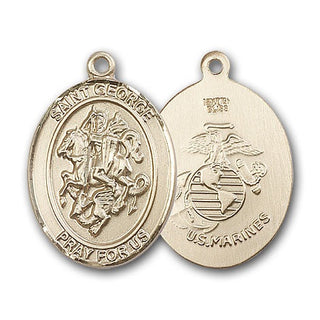 14K Gold Saint George Pendant