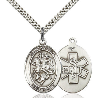 Pewter Saint George EMT Medal Catholic Jewelry