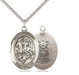 Pewter Saint George Air Force Medal Catholic Jewelry
