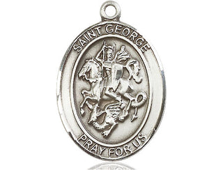 Pewter Saint George Medal Engraved Catholic Saint Jewelry