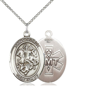 Sterling Silver Saint George EMT Medal Catholic Jewelry
