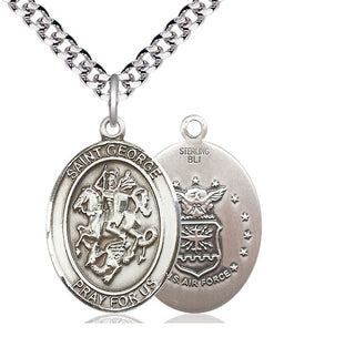 Sterling Silver Saint George Air Force Medal Catholic Jewelry