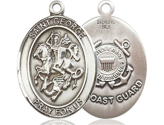 Sterling Silver Saint George Coast Guard Medal Catholic Jewelry