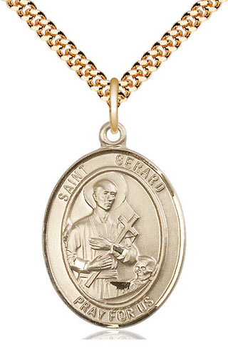14kt Gold Filled Saint Gerard Majella Medal Catholic Jewelry Engraved Catholic Saint Jewelry