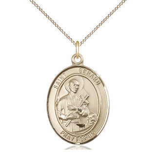 14kt Gold Saint Gerard Majella Medal Engraved Catholic Saint Jewelry