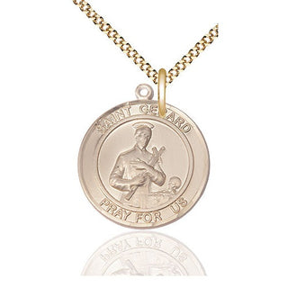 14kt Gold Filled Saint Gerard Medal Catholic Jewelry Engraved Catholic Saint Jewelry