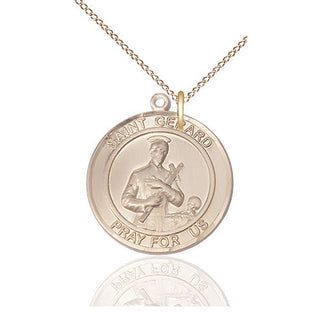 14kt Gold Filled Saint Gerard Medal Catholic Jewelry Engraved Catholic Saint Jewelry