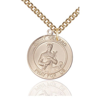 14kt Gold Filled Saint Gerard Medal Catholic Jewelry Engraved Catholic Saint Jewelry
