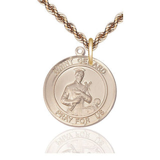14kt Gold Filled Saint Gerard Medal Catholic Jewelry Engraved Catholic Saint Jewelry