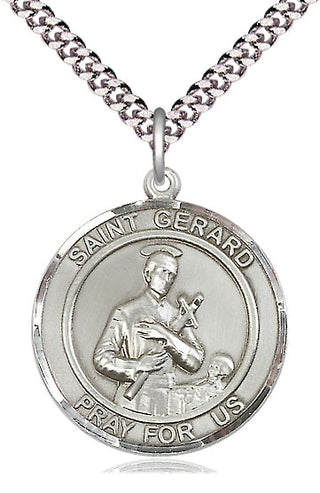 Pewter Saint Gerard Medal Catholic Jewelry Engraved Catholic Saint Jewelry