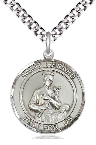 Pewter Saint Gerard Medal Catholic Jewelry Engraved Catholic Saint Jewelry